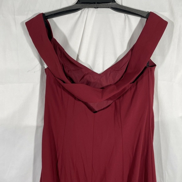 NEW Dessy Collection [ 14 ] Off Shoulder Crossback‎ Gown in Burgundy - Picture 11 of 12